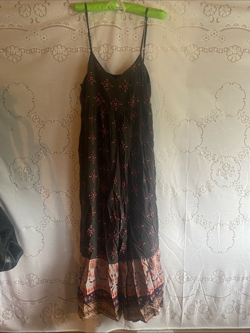 Natural Life Boho Brown Floral Maxi Jumper with Contrast Hem